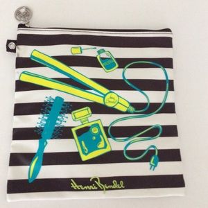 Henri Bendel Black and White Striped Pouch